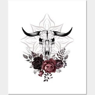Skull and roses Posters and Art